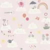 RASCH Girls Pink Wallpaper Clouds Rainbows Birds Cats Butterflies Children's Nursery -RASCH Store 11671384 1