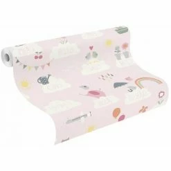 RASCH Girls Pink Wallpaper Clouds Rainbows Birds Cats Butterflies Children's Nursery 7 RASCH Girls Pink Wallpaper Clouds Rainbows Birds Cats Butterflies Children's Nursery -RASCH Store 11671384 3