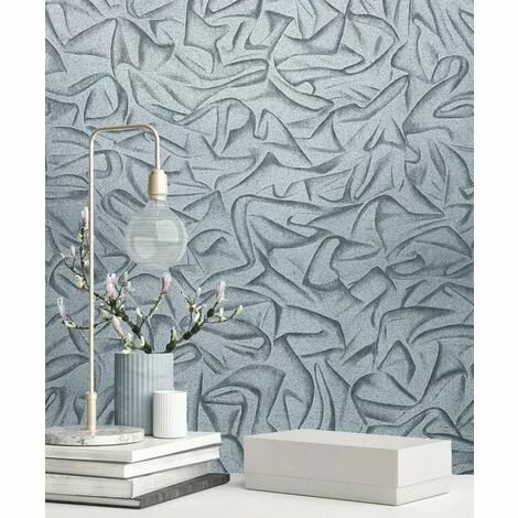 Teal 3D Textile Fabric Effect Wallpaper Satin Metallic Vinyl Paste Wall Rasch 4 Teal 3D Textile Fabric Effect Wallpaper Satin Metallic Vinyl Paste Wall Rasch - Image 2
