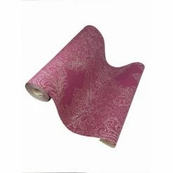 Pink Gold Damask Wallpaper Glitter Suede Effect Floral Leaf Retro Rasch Incanto -RASCH Store 14080641 4