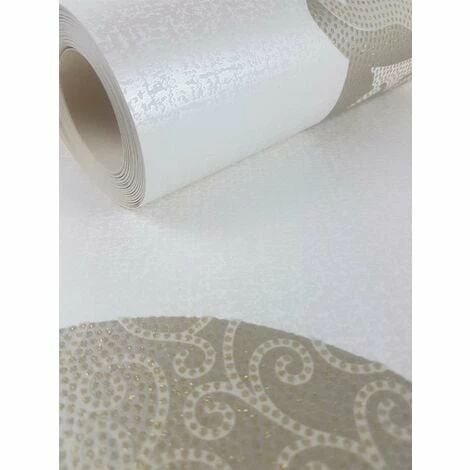 Mexican Sugar Skulls Glitter Wallpaper White Gold Metallic Textured Vinyl Rasch 6 Mexican Sugar Skulls Glitter Wallpaper White Gold Metallic Textured Vinyl Rasch - Image 4