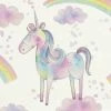 Magical Unicorn Wallpaper Girls Metallic Pink Blue Horse Pony Rainbow Rasch -RASCH Store 14852841 1