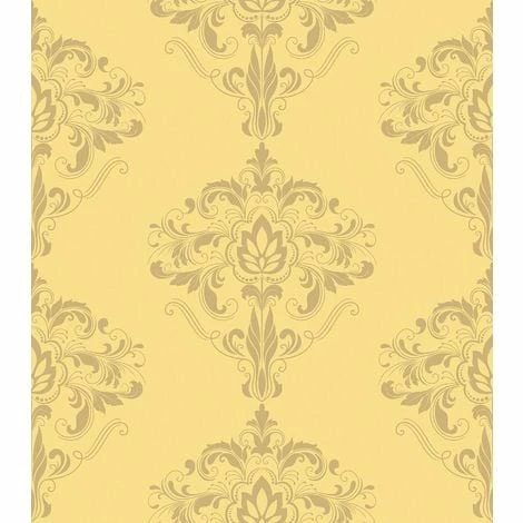 Rasch Marlow Damask Wallpaper Yellow Gold Metallic Shimmer Floral Ornamental 3 Rasch Marlow Damask Wallpaper Yellow Gold Metallic Shimmer Floral Ornamental