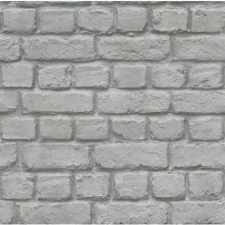 RASCH GREY BRICK EFFECT FEATURE WALL DESIGN WALLPAPER 226720