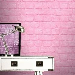 Rasch Urban Pink Brick Effect Embossed Texture Modern Wallpaper 226805 -RASCH Store 23695319 2