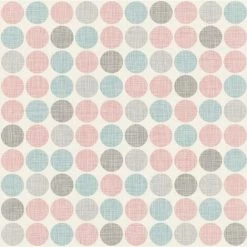 RASCH Retro Geometric Soft Colours Wallpaper Circles Multi Colour Wallcovering