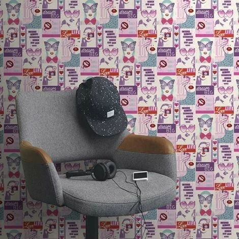RASCH Kids Girly Wallpaper Pink Butterfly Animal Print Bedroom Wall Covering 4 RASCH Kids Girly Wallpaper Pink Butterfly Animal Print Bedroom Wall Covering - Image 2