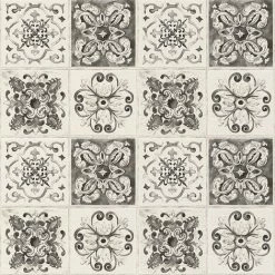 Floral Tile Rasch Wallpaper Kitchen Bathroom Leaf Motif Textured Embossed