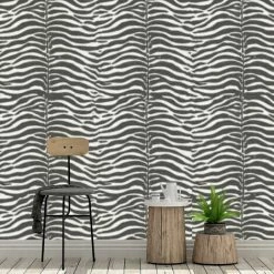 RASCH Zebra Print Vinyl Textured Wallpaper Paste The Wall High Quality Wall Covering -RASCH Store 27826396 3