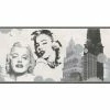 Marilyn Monroe Style Rasch Wallpaper Border White Black Silver New York -RASCH Store 27861476 1