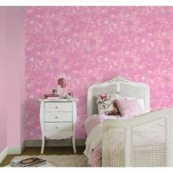 Rasch Nebula Pink Space Glitter Galaxy Stars Girls Bedroom Feature Wallpaper