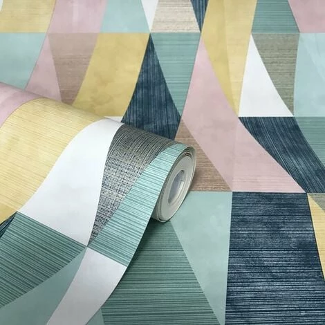 Vertex Geometric Wallpaper Rasch Pink Yellow Grey Teal Metallic Triangle Vertex Geometric Wallpaper Rasch Pink Yellow Grey Teal Metallic Triangle -RASCH Store 29678753 2