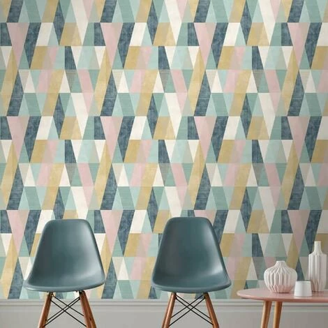 Vertex Geometric Wallpaper Rasch Pink Yellow Grey Teal Metallic Triangle Vertex Geometric Wallpaper Rasch Pink Yellow Grey Teal Metallic Triangle -RASCH Store 29678753 3
