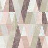 Vertex Geometric Wallpaper Rasch Pink Purple Grey Silver Metallic Triangle -RASCH Store 29678802 1