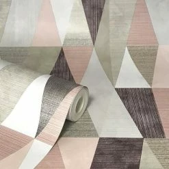 Vertex Geometric Wallpaper Rasch Pink Purple Grey Silver Metallic Triangle 7 Vertex Geometric Wallpaper Rasch Pink Purple Grey Silver Metallic Triangle -RASCH Store 29678802 3