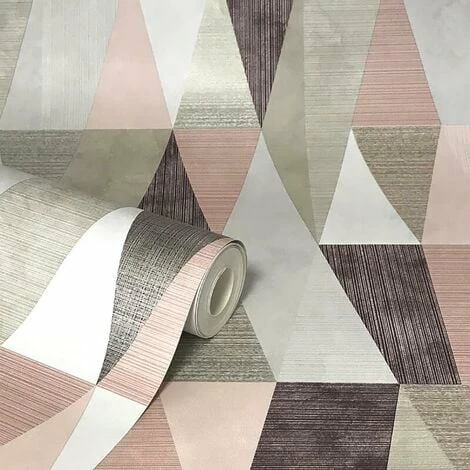 Vertex Geometric Wallpaper Rasch Pink Purple Grey Silver Metallic Triangle 5 Vertex Geometric Wallpaper Rasch Pink Purple Grey Silver Metallic Triangle - Image 3