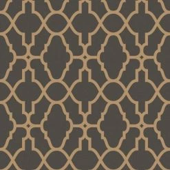 Rasch Casablanca Trellis Black Copper Vinyl Textured Wallpaper
