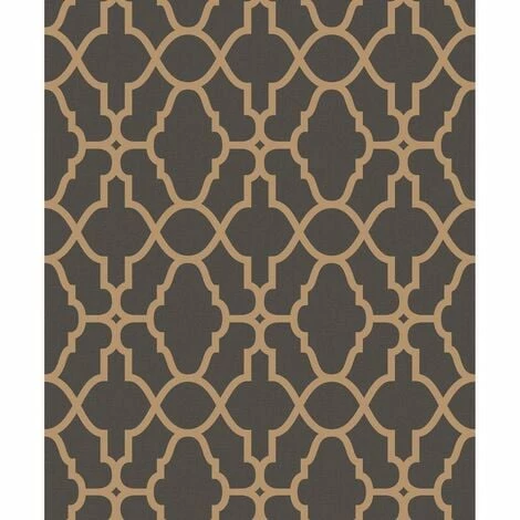 Rasch Casablanca Trellis Black Copper Vinyl Textured Wallpaper 5 Rasch Casablanca Trellis Black Copper Vinyl Textured Wallpaper - Image 3