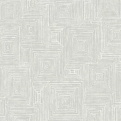 White Geometric Wallpaper Rasch Silver Square Metallic Textured Embossed Vinyl