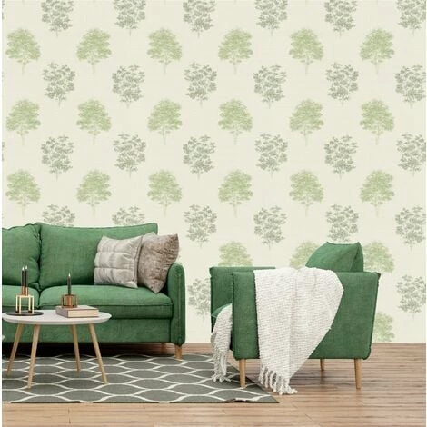 Green Textured Tree Wallpaper Rasch Paste The Wall Vinyl White Traditional Green Textured Tree Wallpaper Rasch Paste The Wall Vinyl White Traditional -RASCH Store 30086804 2