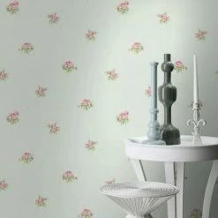 RASCH Lazy Sunday Floral Print Wallpaper Textured Paste The Wall Vinyl Cream Pink -RASCH Store 30349553 2