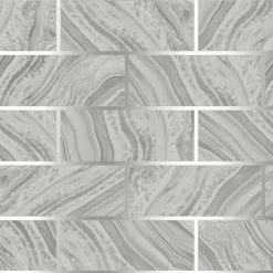 Glitter Brick Effect Wallpaper Rasch Grey Silver Textured Metallic Vinyl