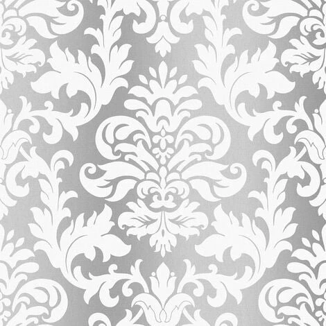 Rasch Platina Metallized Damask Silver White Textured Wallpaper 3 Rasch Platina Metallized Damask Silver White Textured Wallpaper