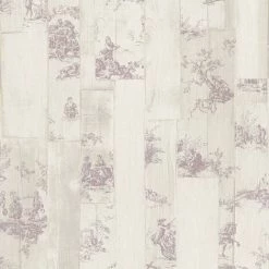 Souvenir Toile De Juoy Purple Wallpaper Rasch Wood Effect Paste The Wall Vinyl