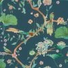 RASCH Oriental Wallpaper Chinese Garden Textured Heavy Duty Vinyl Feature Wall Navy -RASCH Store 33476065 1