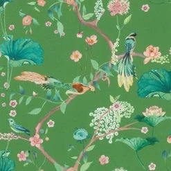 RASCH Oriental Wallpaper Chinese Garden Textured Heavy Duty Vinyl Feature Wall Green