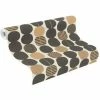 RASCH Retro Circles Wallpaper Black And Gold Textured Vinyl Feature Wall