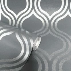 Silver Trellis Platina Wallpaper Rasch Metallic Textured Vinyl Grey 7 Silver Trellis Platina Wallpaper Rasch Metallic Textured Vinyl Grey -RASCH Store 33594670 3