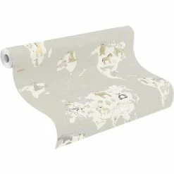 Rasch Marvellous Animal And Friends Map Wallpaper - Grey - 210927 -RASCH Store 33961240 2