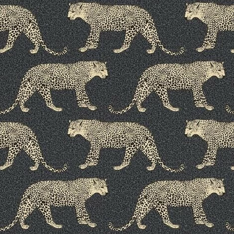 Rasch Leopard Animal Print Metallic Shimmer Wallpaper - Black / Gold - 215311 Rasch Leopard Animal Print Metallic Shimmer Wallpaper - Black / Gold - 215311 -RASCH Store 33961249 1