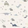 Rasch Kids Dinosaur Wallpaper Children's Room Nursery Dino T Rex Blue 249347
