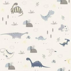 Rasch Kids Dinosaur Wallpaper Children's Room Nursery Dino T Rex Blue 249347