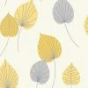 Rasch Wallpaper 308259 Vermont Leaf Yellow And Grey
