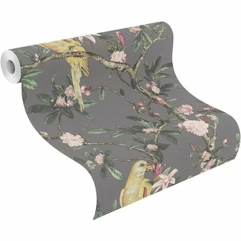 Rasch Wallpaper 543346 Exotic Bird Dark Grey/Multi 4 Rasch Wallpaper 543346 Exotic Bird Dark Grey/Multi - Image 2