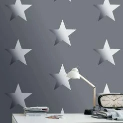 Rasch Portfolio XII Metallic Stars Wallpaper Grey/Silver Rasch 248197 -RASCH Store 33961303 2