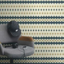RASCH Studio Onszelf Retro Geometric Wallpaper Navy Cream Gold Feature Wall -RASCH Store 34741267 4