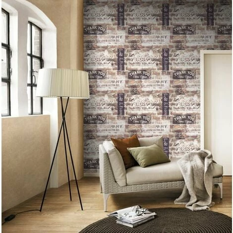 Terracotta Red Brick Wallpaper Retro Signs New York Typography Stone Rasch 5 Terracotta Red Brick Wallpaper Retro Signs New York Typography Stone Rasch - Image 3