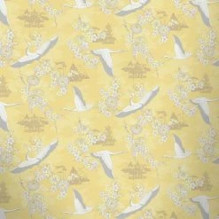 Bird Wallpaper Flower Temples Oriental Theme Floral Metallic Yellow Silver Rasch