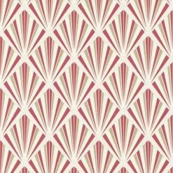 Art Deco Wallpaper Rasch Paste The Wall Textured Vinyl Red Gold Glitter
