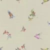 Watercolour Birds Wallpaper Rasch Paste The Wall Vinyl Textured Grey Pink Orange