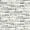Slate Brick Effect Wallpaper Rasch Paste The Wall Vinyl Textured Grey White