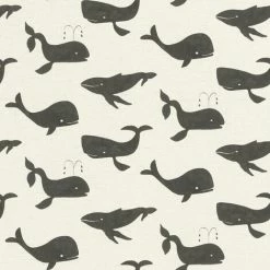 RASCH Whale Motif Wallpaper Claas Paste The Wall Vinyl Black White Kids Bedroom