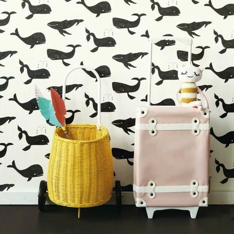 RASCH Whale Motif Wallpaper Claas Paste The Wall Vinyl Black White Kids Bedroom 4 RASCH Whale Motif Wallpaper Claas Paste The Wall Vinyl Black White Kids Bedroom - Image 2