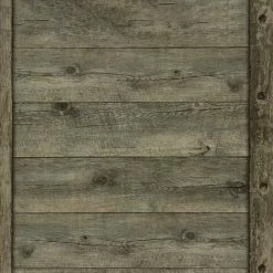 Industrial Wood Effect Wallpaper Rasch Dark Grey Vinyl Paste The Wall Textured