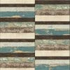 Industrial Brick Effect Wallpaper Rasch Blue Teal Vinyl Paste The Wall Textured