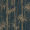 Navy Gold Bamboo Wallpaper Rasch Jungle Textured Vinyl Paste The Wall -RASCH Store 51385566 1